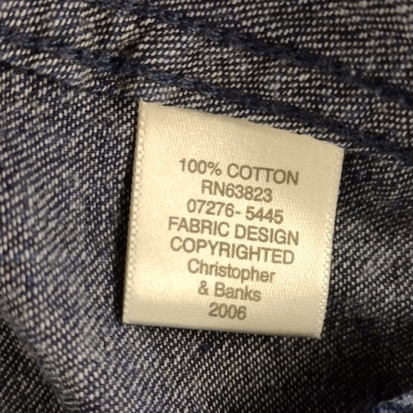 Christopher & Banks vintage dark blue blouse with raised trim details - Picture 7 of 12